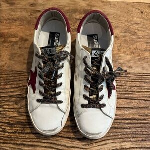 GOLDEN GOOSE Superstar Low Top Sneakers with LEOPARD LACES